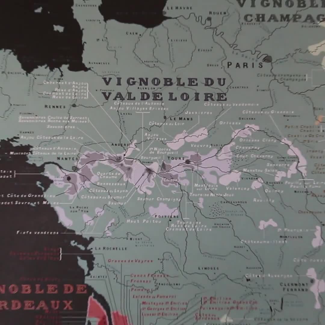 France Wine Map a Poster of All Great French Wines