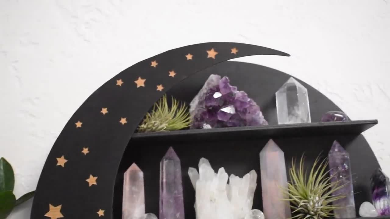 Cat Couple on Moon Crystal Shelf