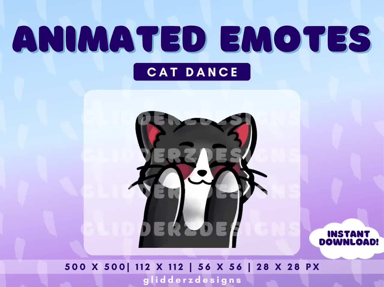 Tuxedo Cat Dance Animated Emote Twitch | Cat Animated Dance Emote | Dance  Twitch Emote Animated | Cute Cat Emote | Tuxedo Cat Twitch Emotes