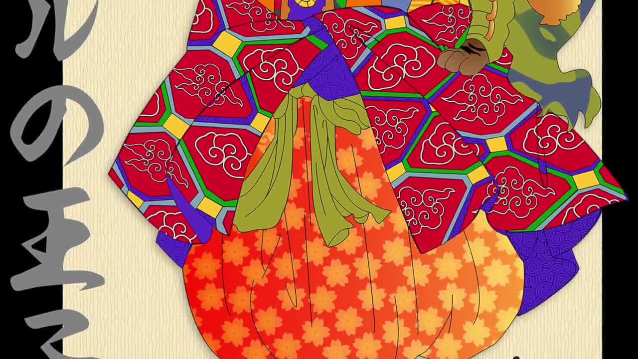 FROG PRINCE VIVID Metal or Giclee Art Print, 猫, Original Artist, Japanese cat art, Kabuki, frog, costume, toad, ukiyoe, tabby, chonk, noh video poster