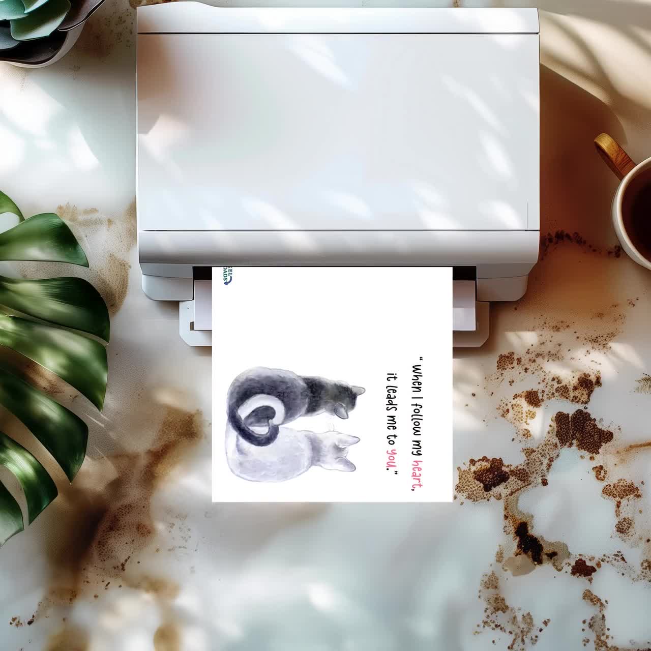 Printable Love Card, Love Cats Cute Valentine's Day Card, Digital Download, Card for Boyfriend, Girlfriend, Wife, Husband Gift video poster