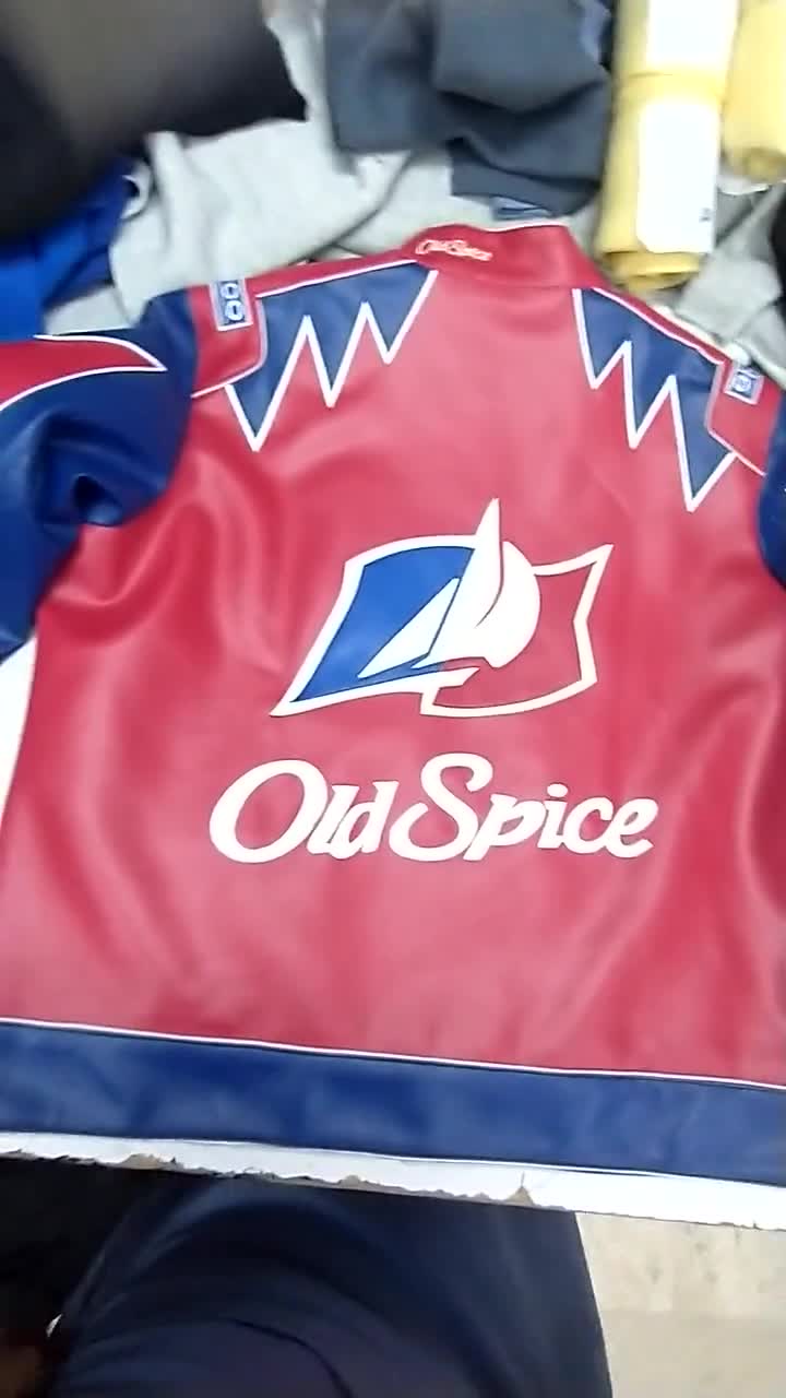 John C Reilly Talladega Nights Old Spice Red Leather Jacket for