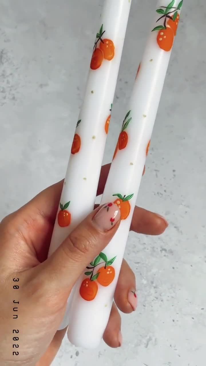 Handmade Spiral Candle Tapered Candles - Gedengni 4pcs Orange