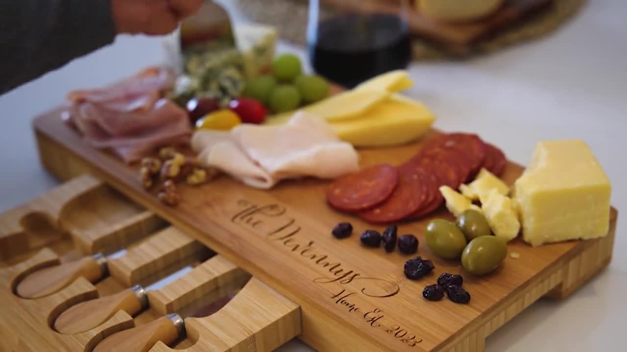 Cheese Board Set - Charcuterie Board Set and Cheese Serving Platter. U –  Custom Memorial