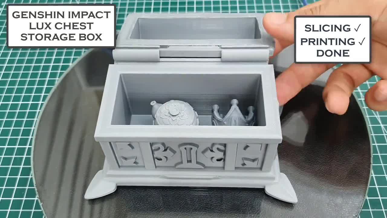 宝石箱 - 蓋が開けられる豪華な宝箱 - 原神インパクト - 3Dプリント