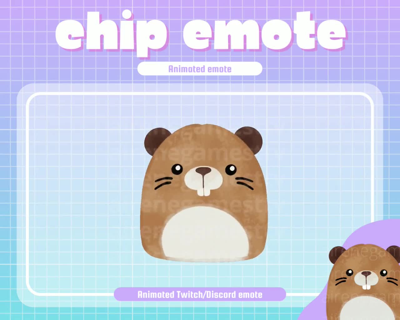 ANIMATED Twitch Emote | Squishmallow | Beaver Twitch Emote