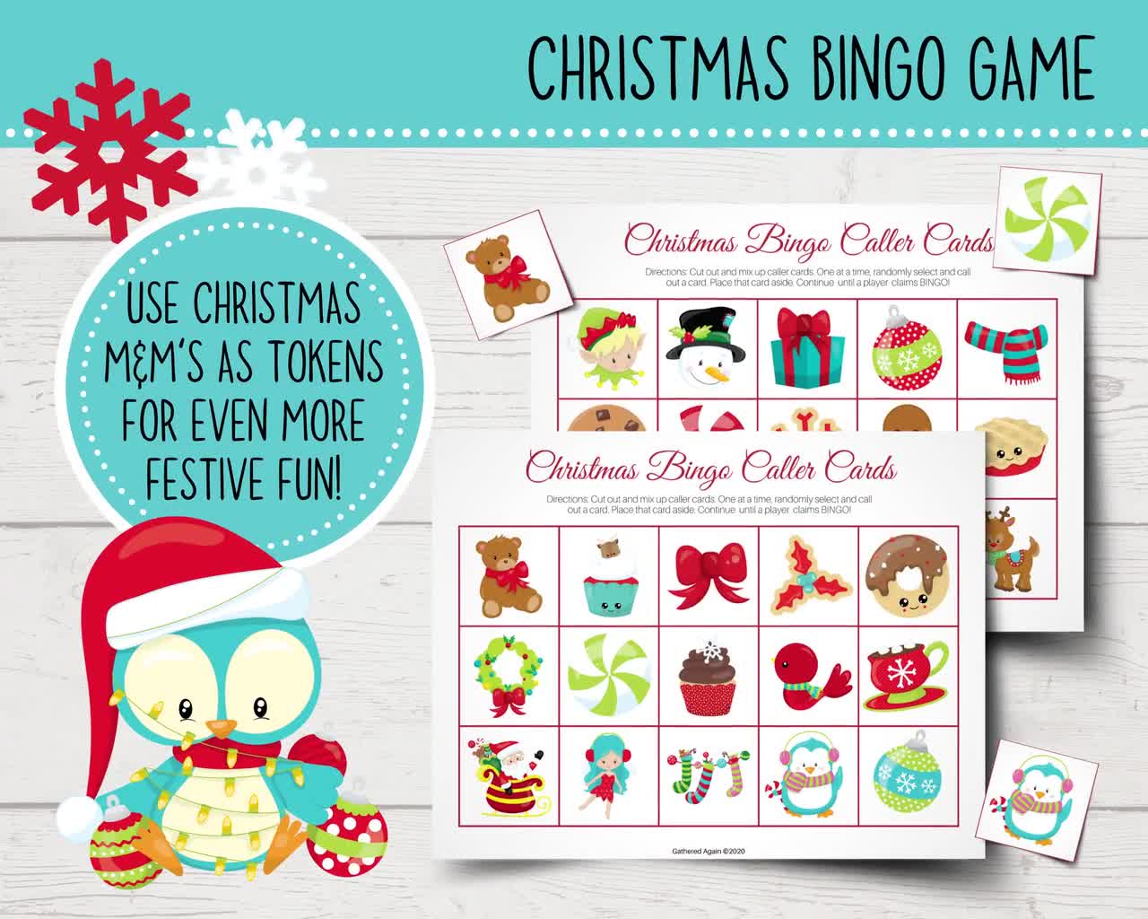 Christmas Bingo Game Christmas Party Games Christmas Games for Kids
