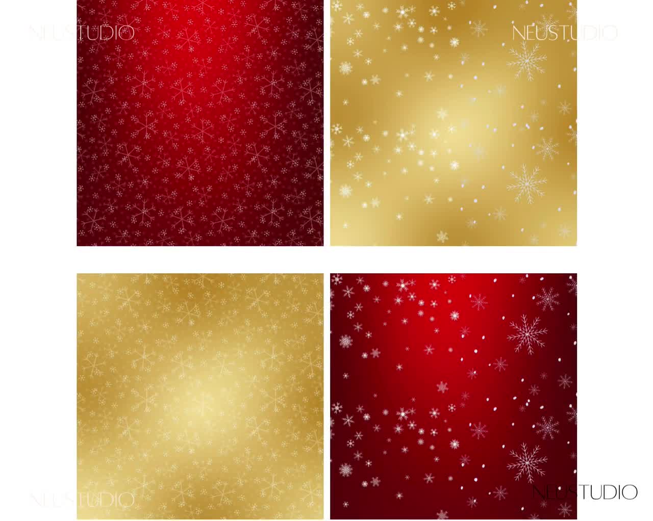 Christmas decorations.red streamers and gold snowflakes on a whi Stock  Vector