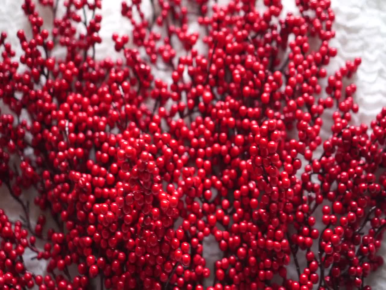 Christmas Red Berries Stalk With Six Branches-christmas Berries