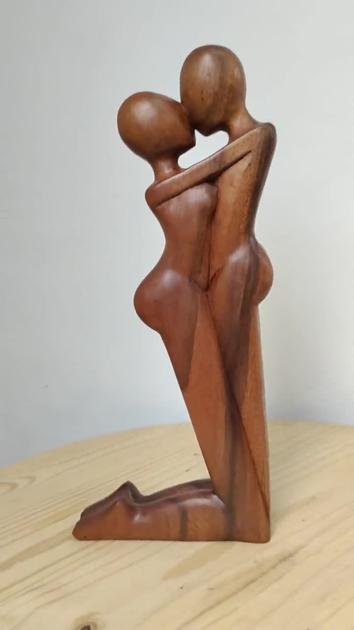 Hand Carved Suar Wood Sculpture - Abstract Rest