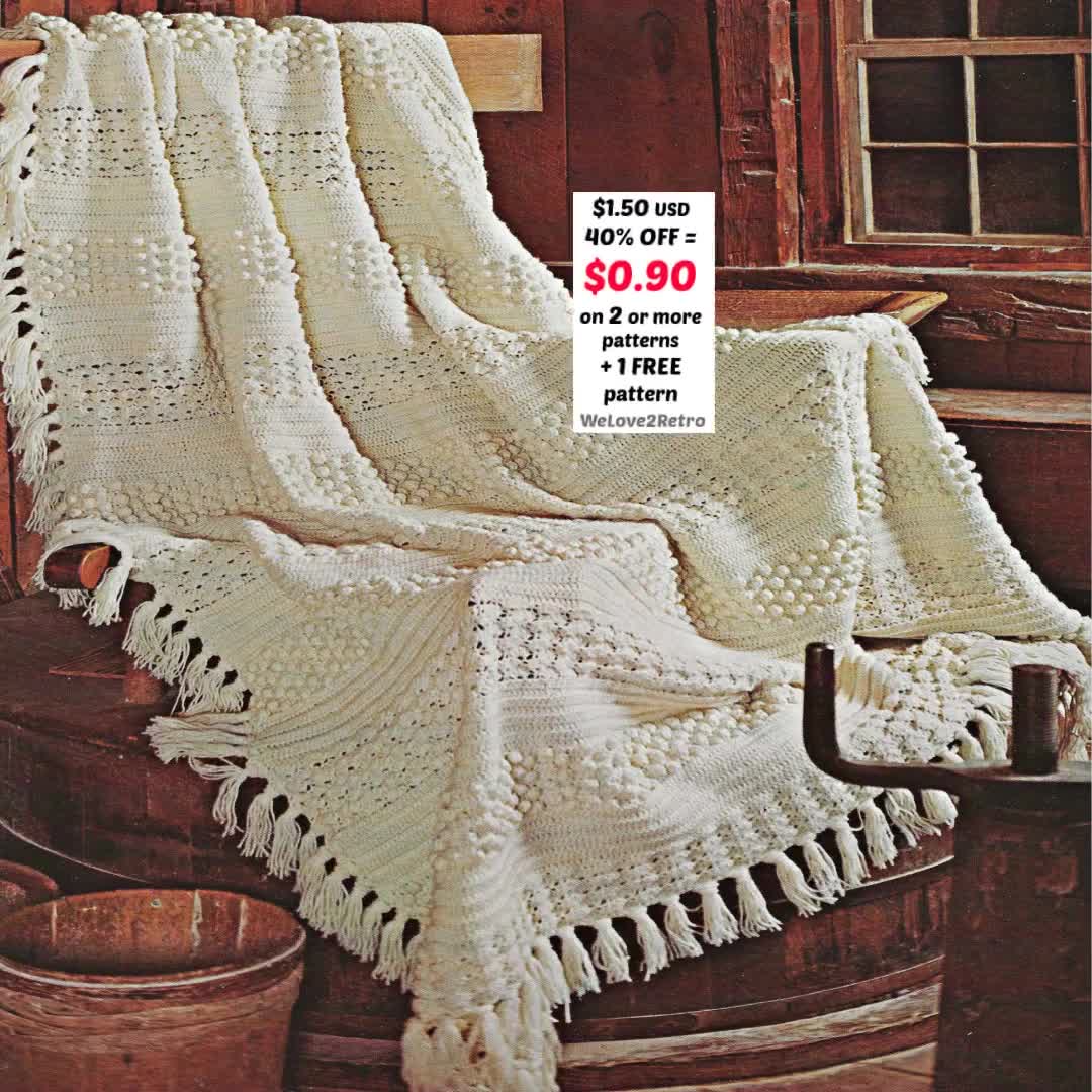 ヴィンテージクロッシェアフガンの簡単パターン - 心地よい初心者向け