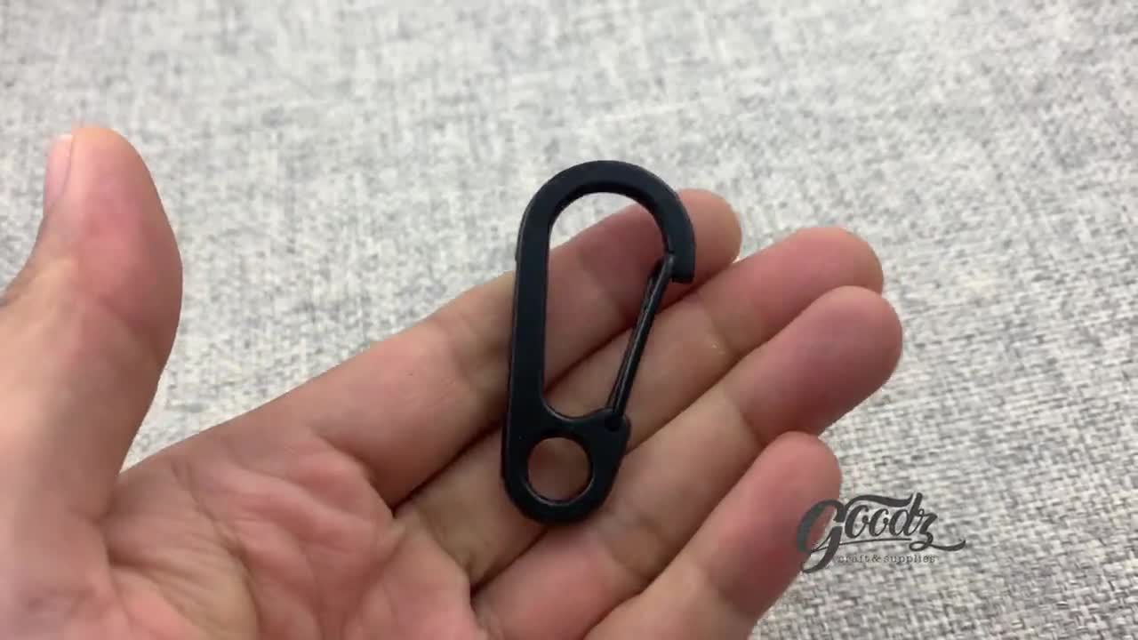 Set of 2PCS Tiny Black Snap Clasp Black Clip Hook Keychain Clasp Snap Hook  Small Carabiner 