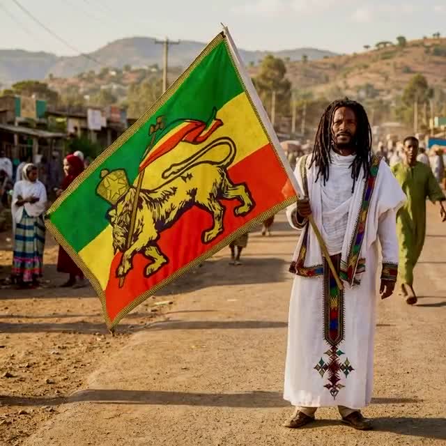 Rastafarian Majesty: the Lion of Judah Tapestry Extra-large Flag