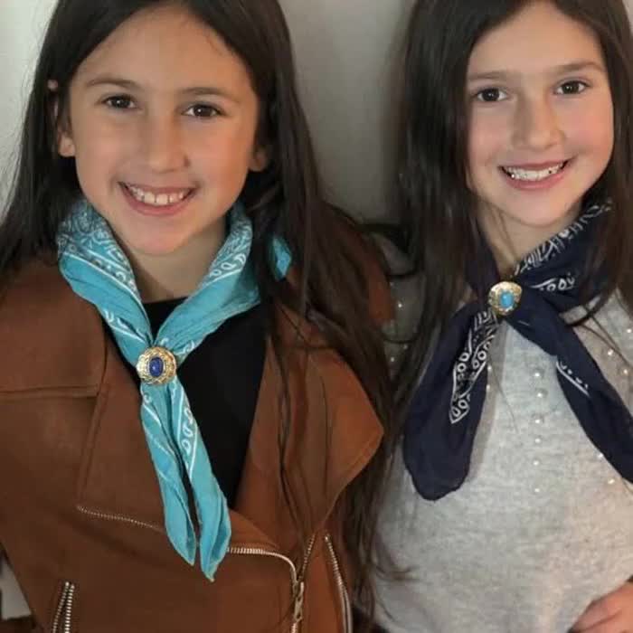 磨き真鍮コンチョバンダナ、アイボリンカボションバンダナリング付き