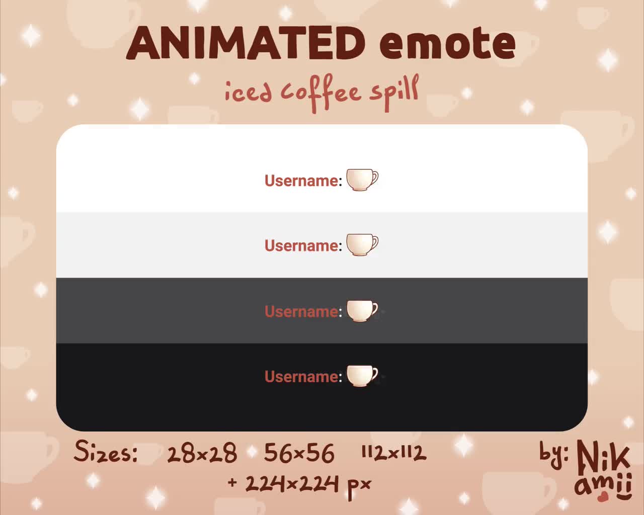 Iced coffee spill - ANIMATED Emote / For Twitch, Discord, Kick / Streamer /  Stream / cup, drink emote