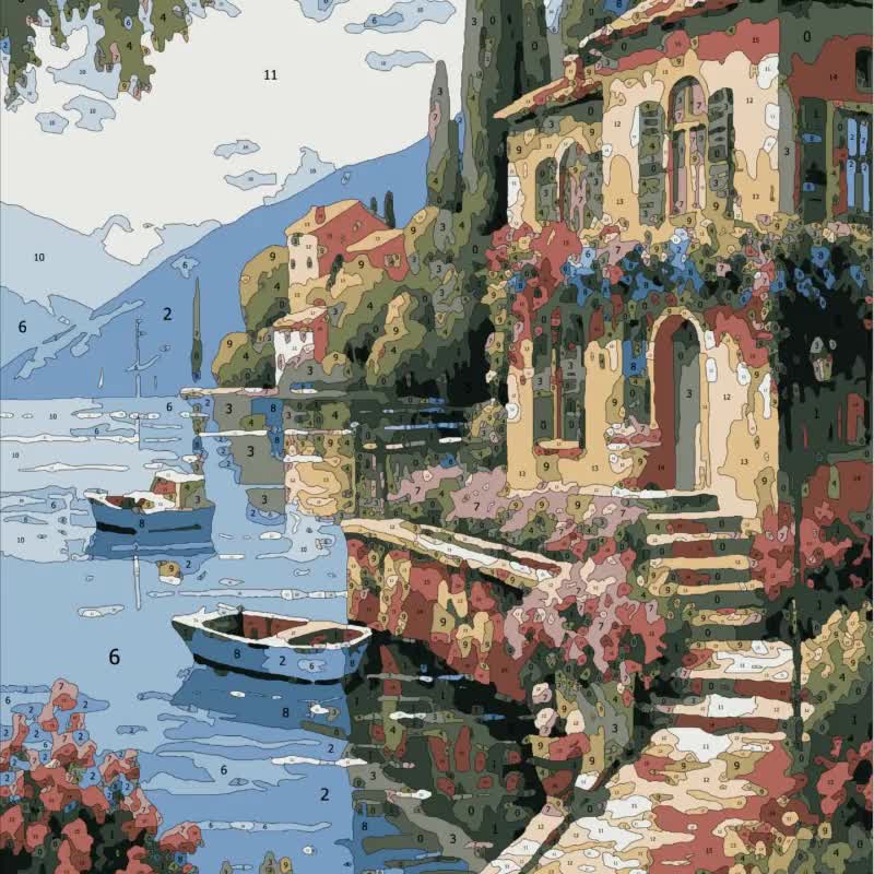 Color by Number for Adult, Paint by Number Printable,venice