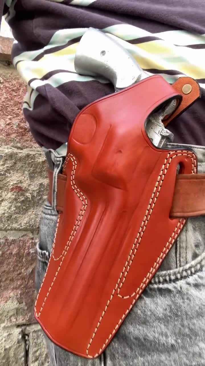 コルト パイソン 357 マグナム 6インチバレル用レザー OWB ホルスター