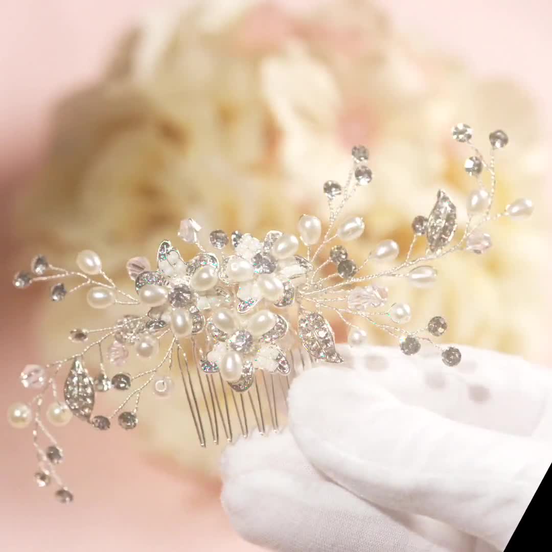 Crystal Wedding Hair Comb Pearl Bridal Hair Comb Bridal Hair Accessories Pearl Hair Comb Bridal Hair Piece Wedding Hair Accessories