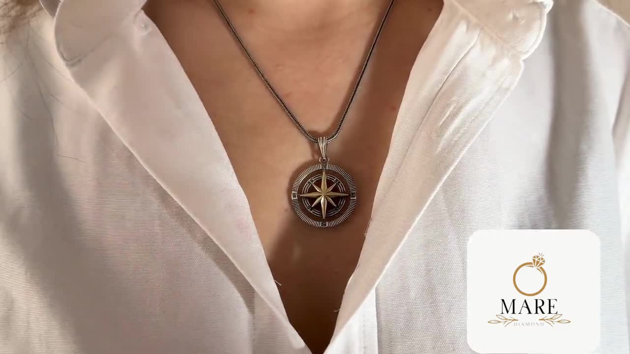 Silver Compass Pendant | Men's Designer Jewelry Necklace | Forge & Foundry