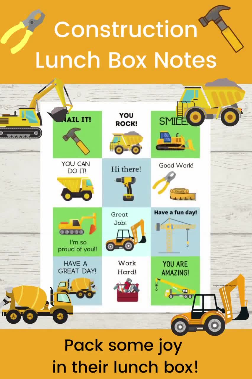 Lunchbox Note Cards - Construction