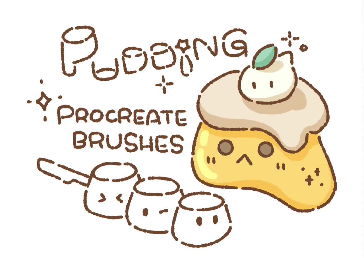 16 Pudding Procreate Brushes Procreate Texture Brushes Cute