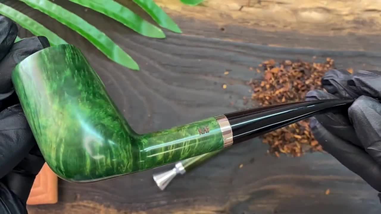 Briar Pipe Freehand Bulldog - Briar Wood Tobacco Pipe for Smoking - Straight Smooth outlets Bowl with Acrylic Stem 9 mm Filter - Ukraine Artist KAF