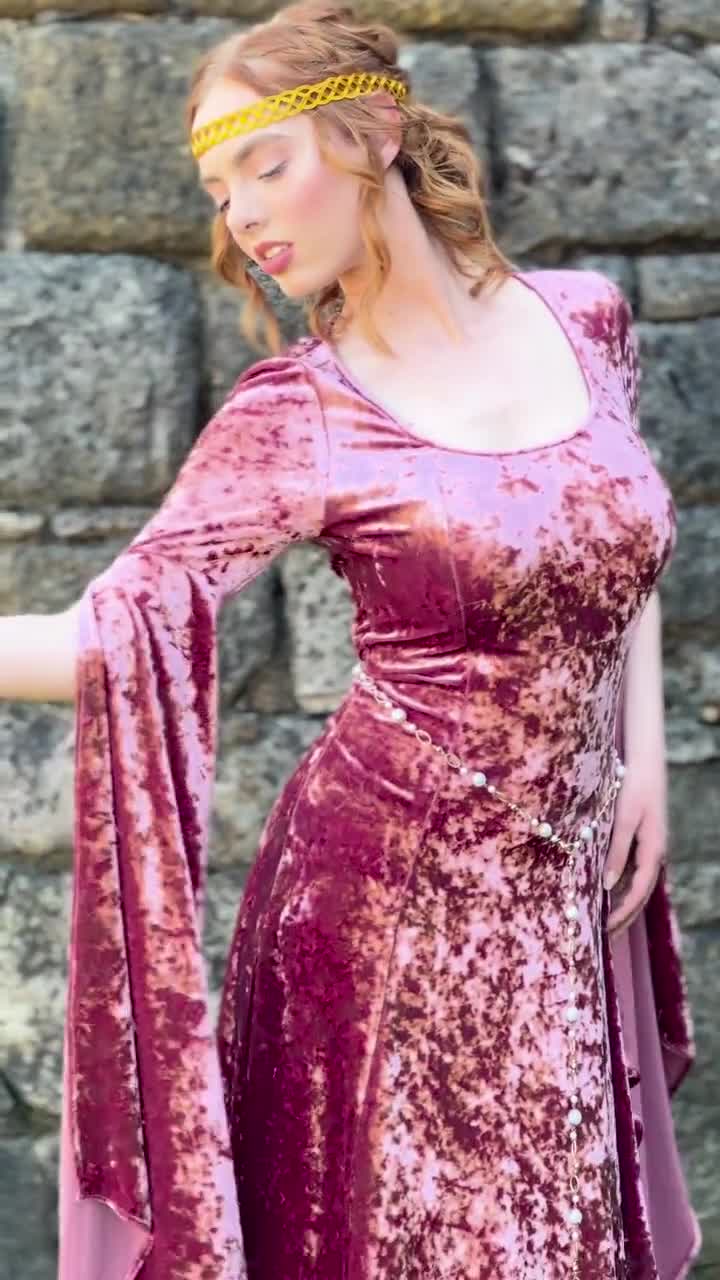 Blackberry Velvet Bell Sleeve Chemise | Pink Renaissance Faire
