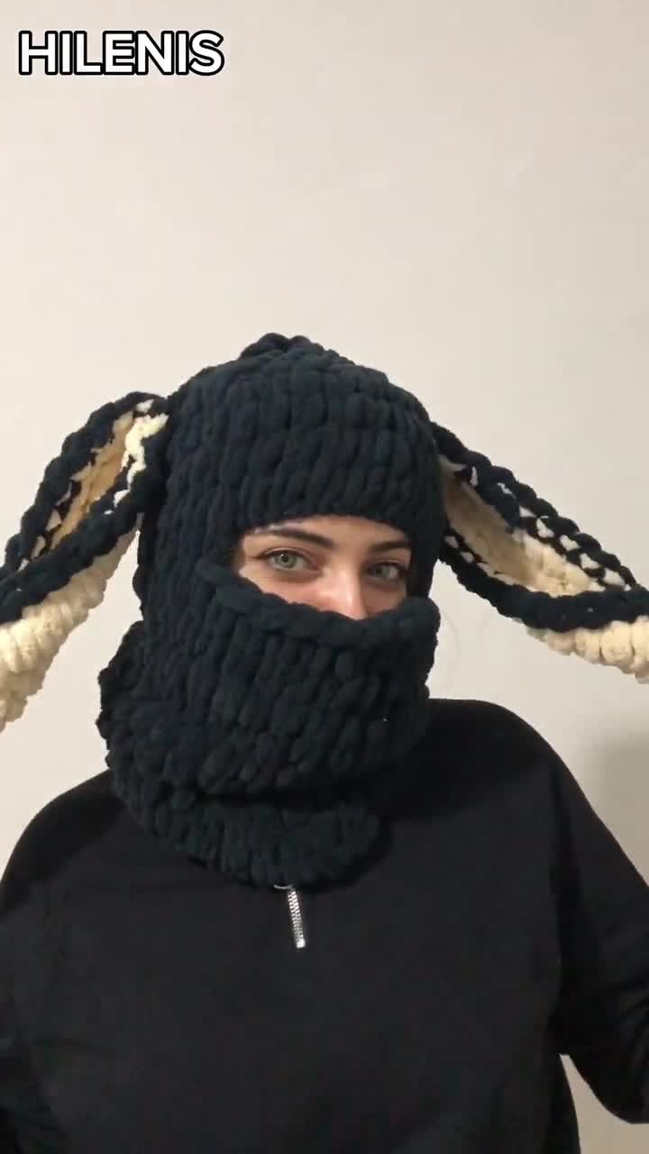 Bunny Beanie Custom Personalization, Animal Balaclava, Long Bunny