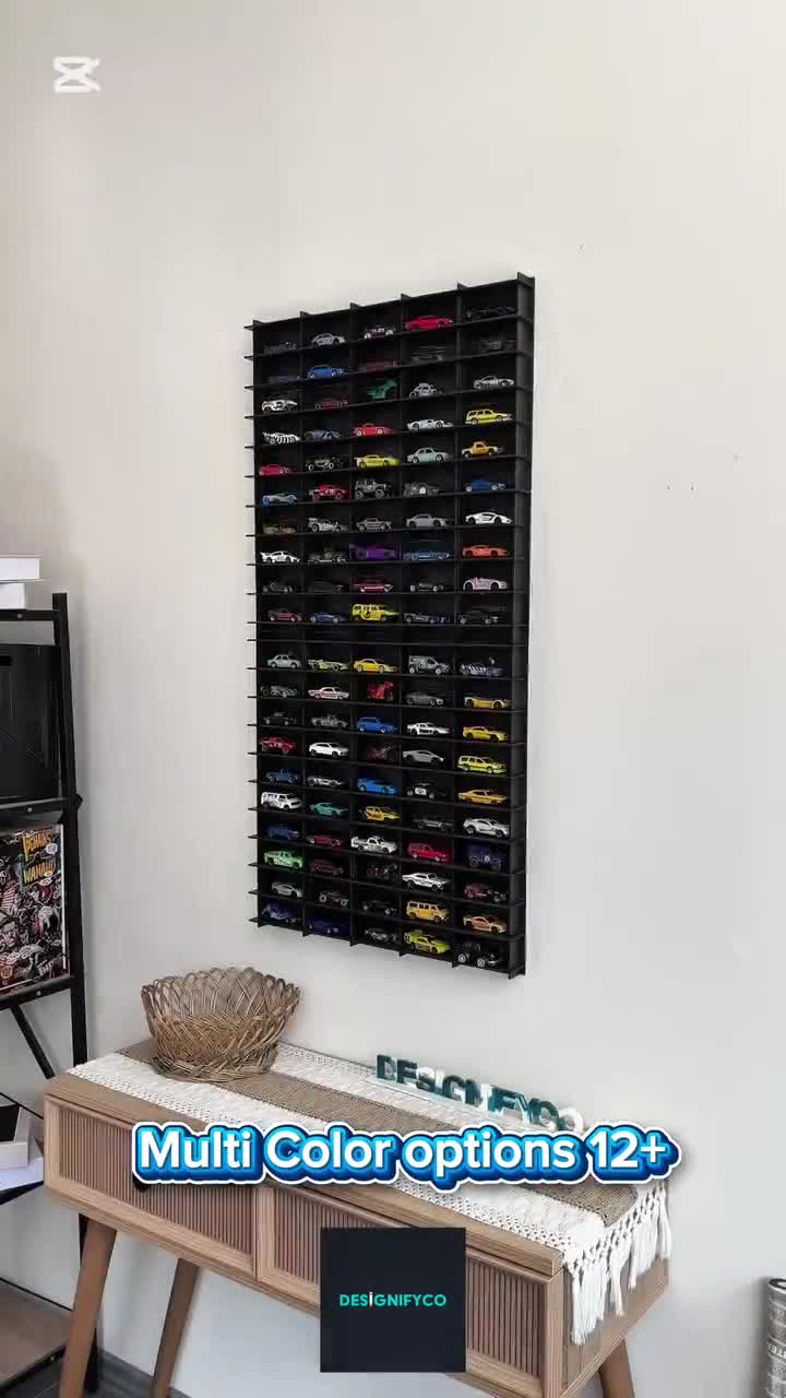 Mensola Da Parete Per Hot Wheels 1:64 – Acciaio 33x10 Cm, Montaggio Senza Trapano, Prodotta In Europa