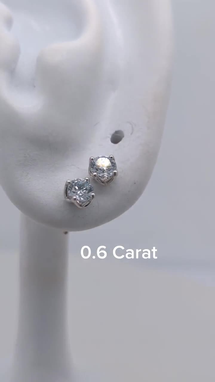 Orecchini A Cuore Con Diamante Coltivato 0,5-2 Carati – Oro 14K Giallo/Bianco, D-F VS – Eco Gems