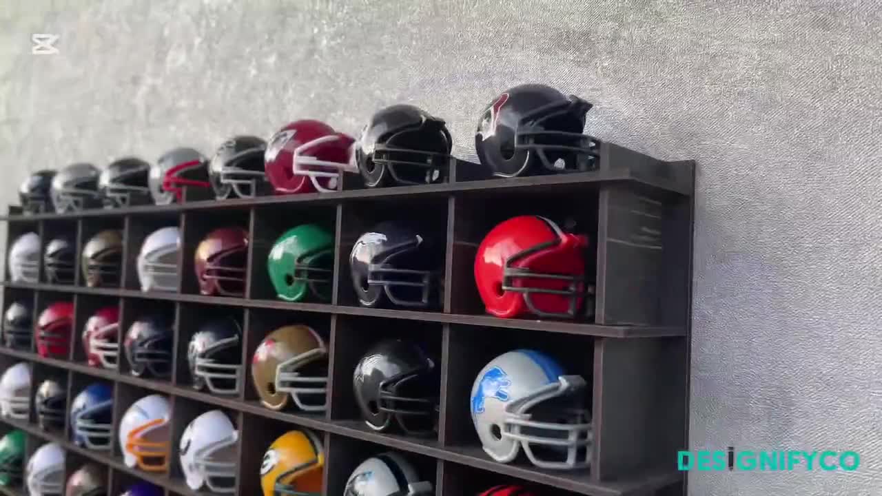 Mini Football Helmet Display Case, Collectible Memorabilia Organizer Mini Football Helmet Display Case, Collectible Memorabilia Organizer
