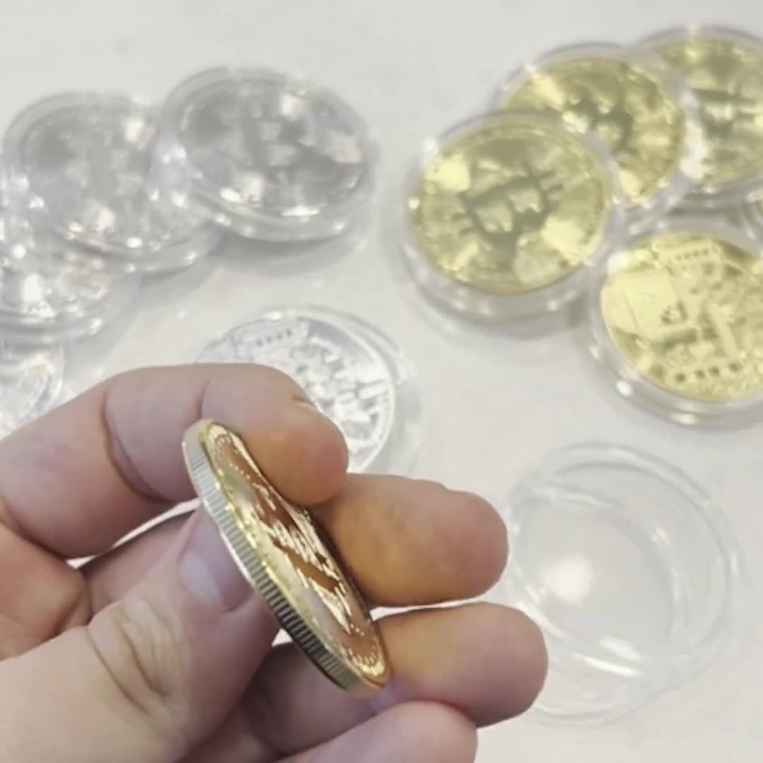 Bitcoin Physical Crypto Coin BTC Cryptocurrency Collectables High Quality  Heavy Bitcoin Merch Tech Art logo Silver Coins Gold Investment