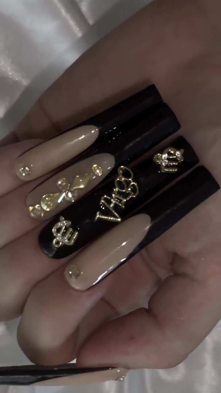 Virgo Zodiac Sign Press on Nails | Bling Long Horoscope Nails