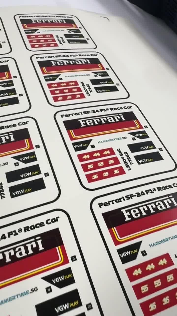 Scuderia Ferrari SF-24 LEGO® Speed Champion 77242 Sticker | Lewis