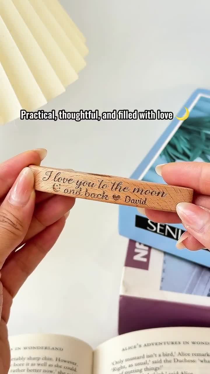 Book Page Holders For Reading Love You To The Moon And Back Wooden Book Box  - Etsy For Wife, image size:720x1280