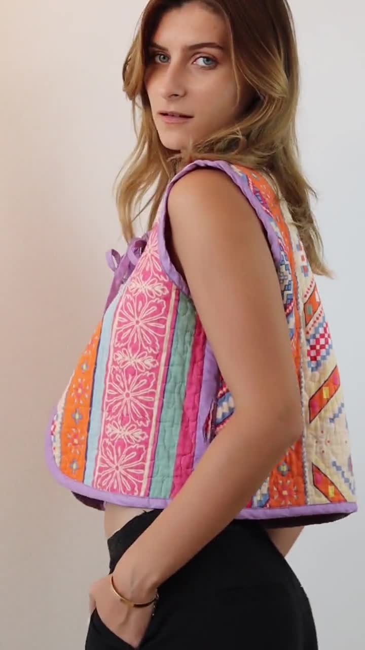 Quilted Vest Sewing Pattern, Front Tie Top Pattern, XXS
