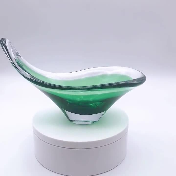 工芸品 Swedish Flygsfors art glass Coquille Vintage Coquille Flygsfors Art Glass by Paul Kedelv
