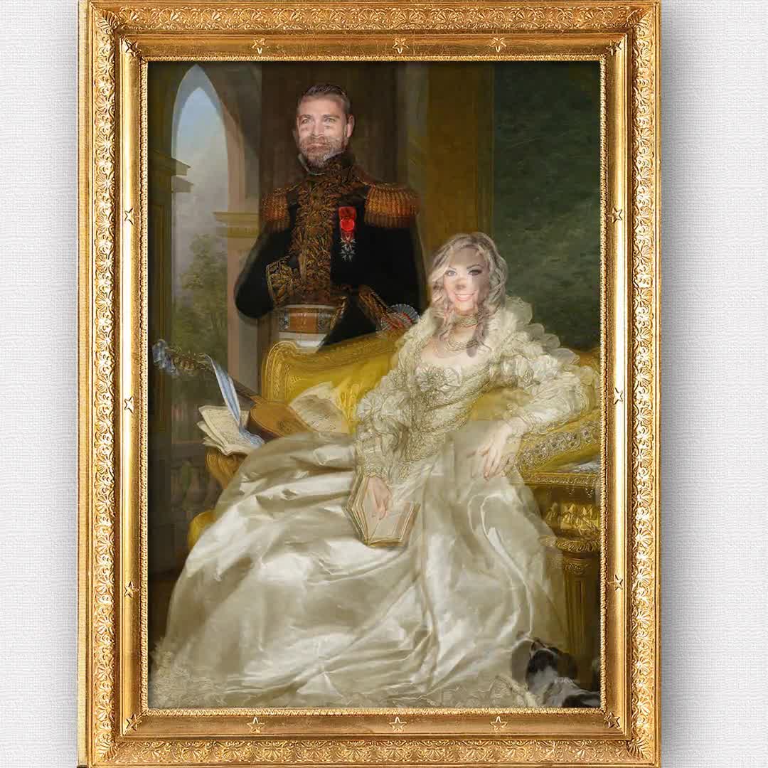 パーソナライズされた肖像画、カップルの肖像画、歴史的肖像画、王室の