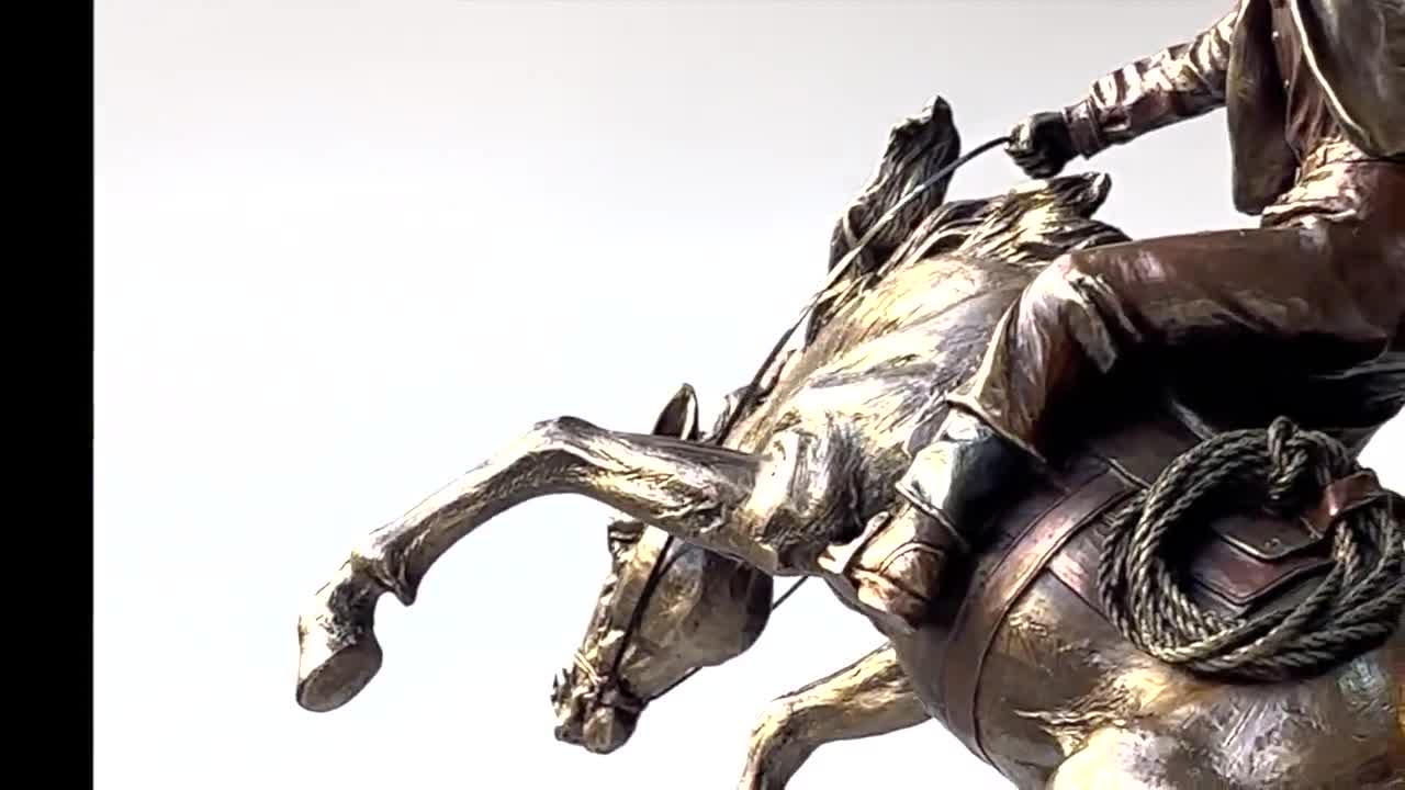 Cowboy Statue Figurine.wild Rodeo Ride. the Bronco Buster