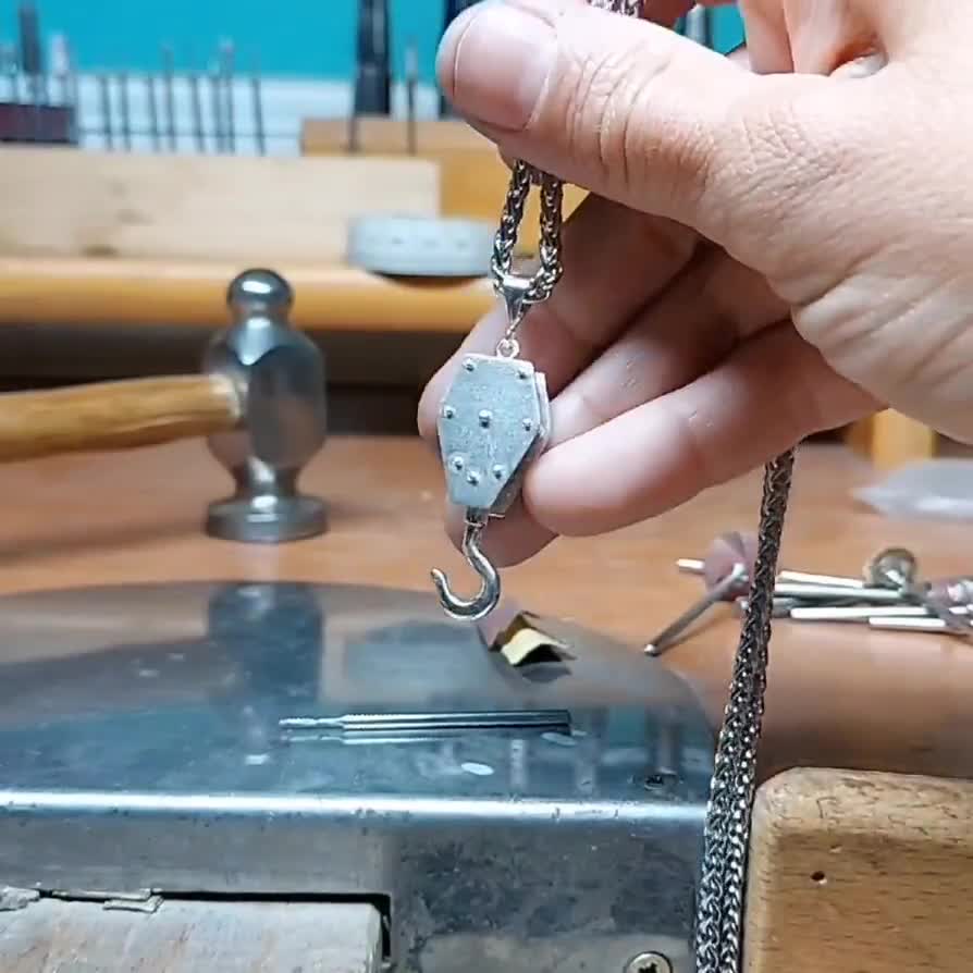 Crane Hook Necklace Sterling Silver 