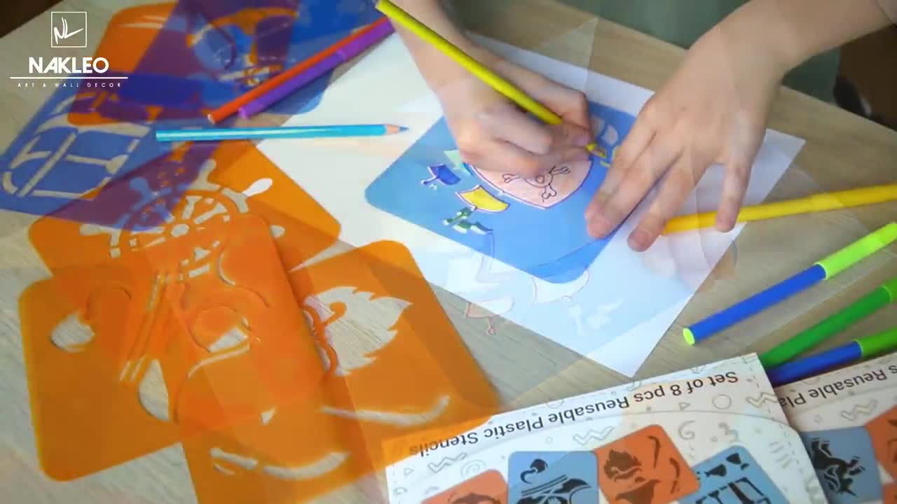 Drawing Stencils for Kids (8 pcs) // PIRATES