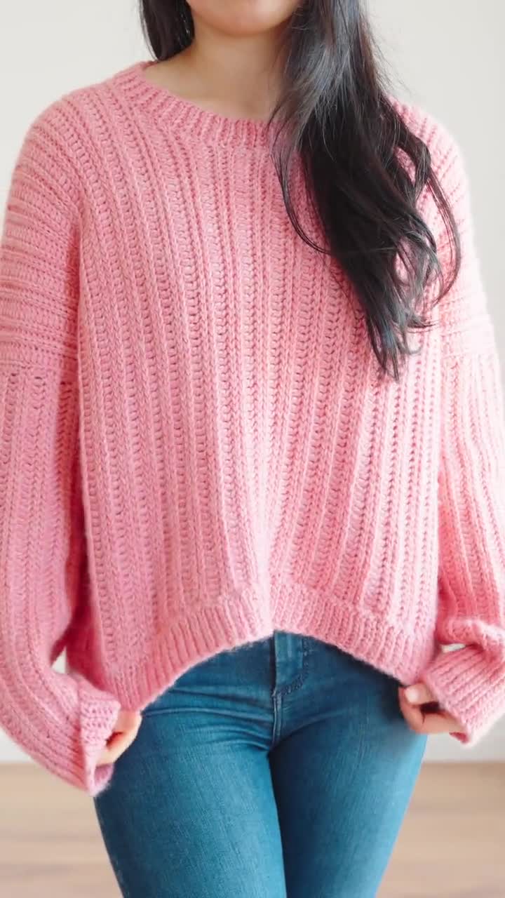 Oversized Ribbed Crochet Sweater // Knit-look Crochet