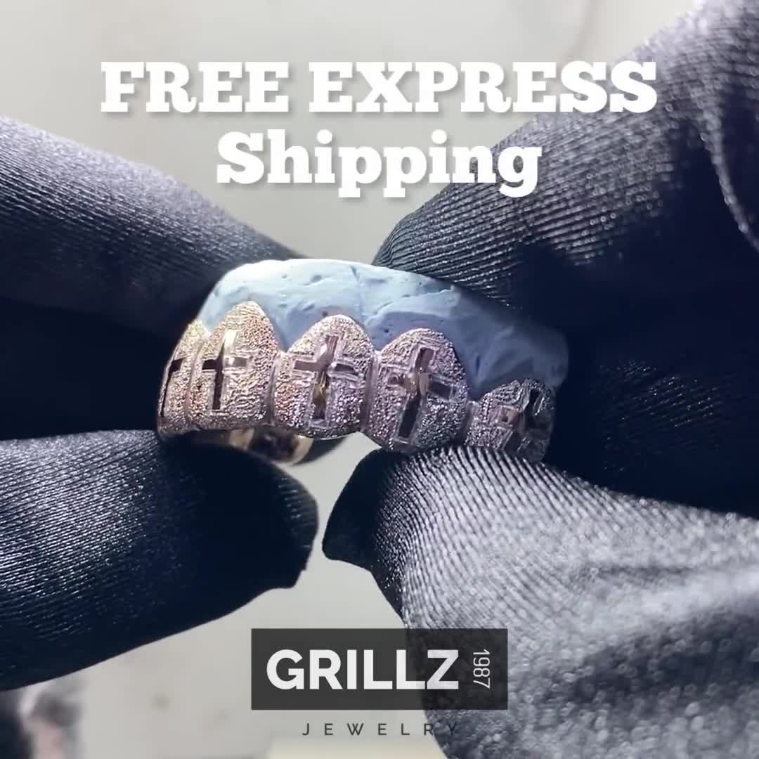 Custom Grillz, FREE Diamond Dust, 925 Silver Real 14K Gold , FREE Mold  Kits, Fast Process, FREE 2 Day Shipping by Grillz Jewelry 