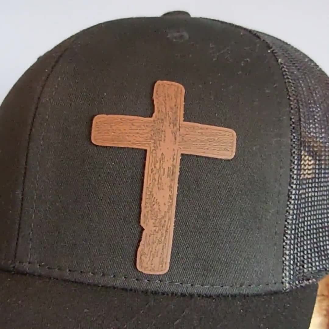 Wooden Cross Leather Patch Trucker Hat – Religious Gift - Etsy