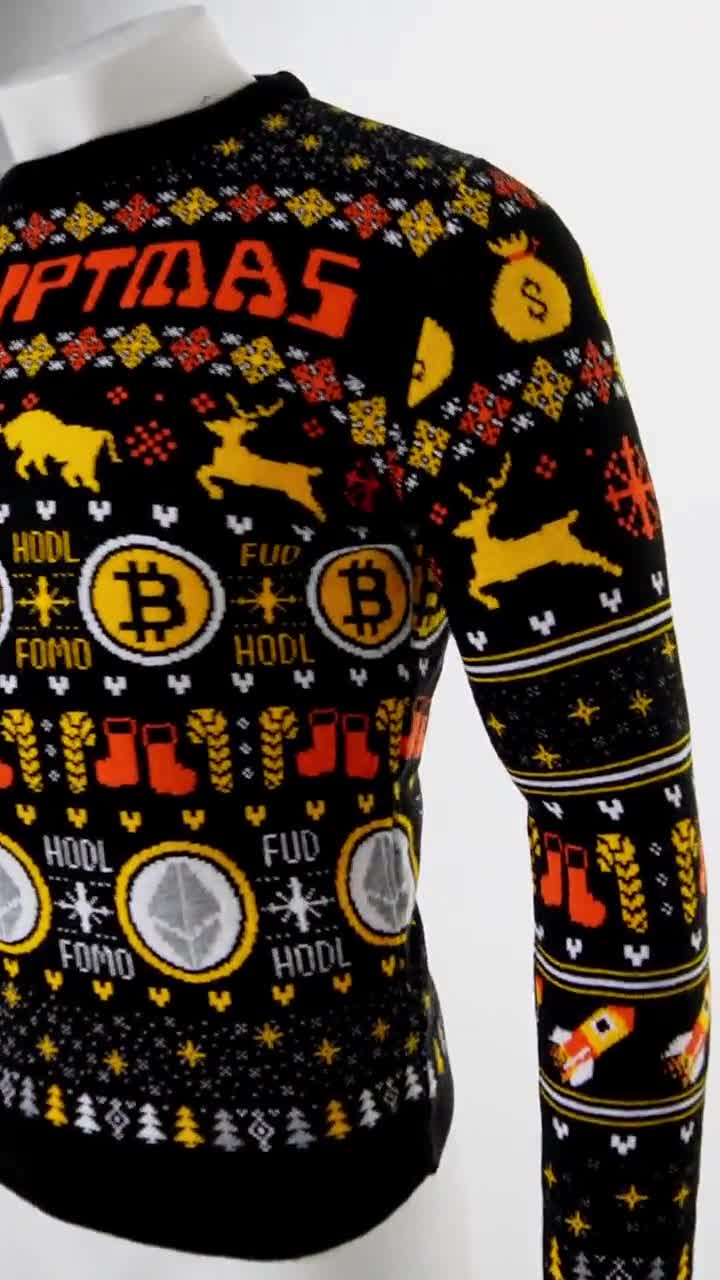Merry Cryptmas Cryptocurrency Knitted Christmas Jumper | Unisex Ugly Xmas  Sweatshirt | Crypto Currency Novelty Clothing | Bitcoin | Ethereum