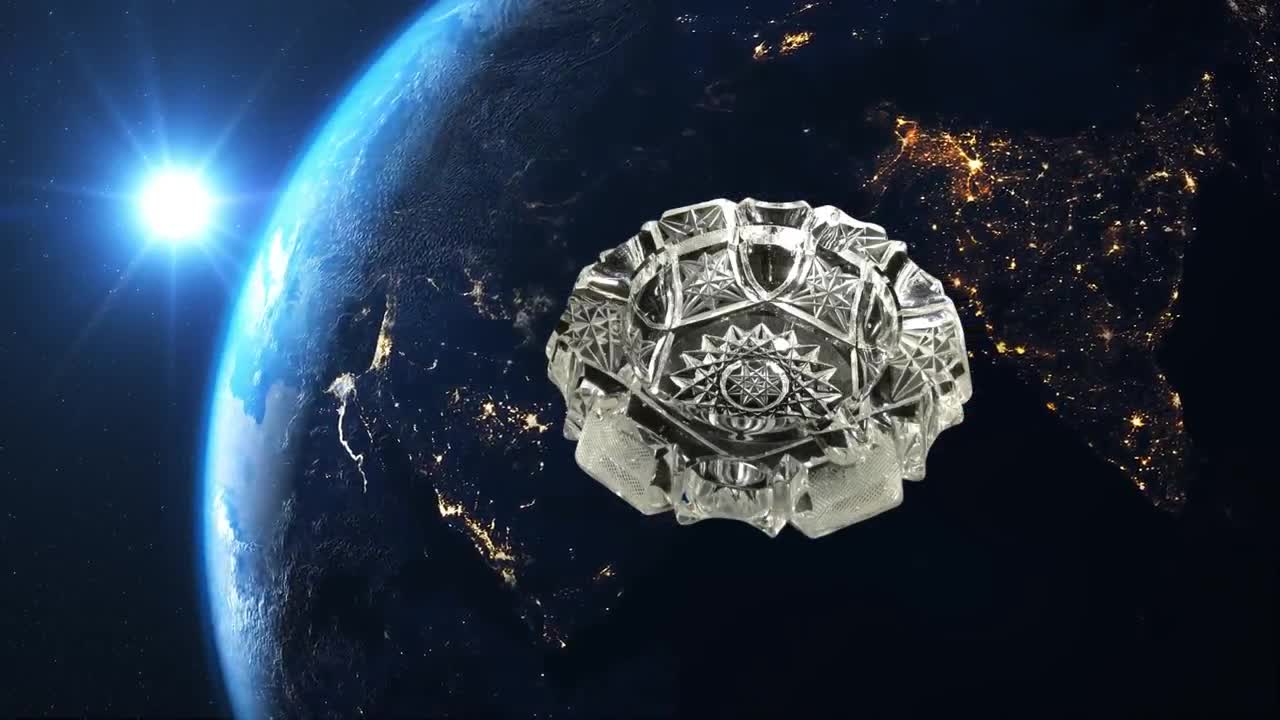 ヴィンテージカットクリスタル灰皿：ホブスター＆ワッフルパターン