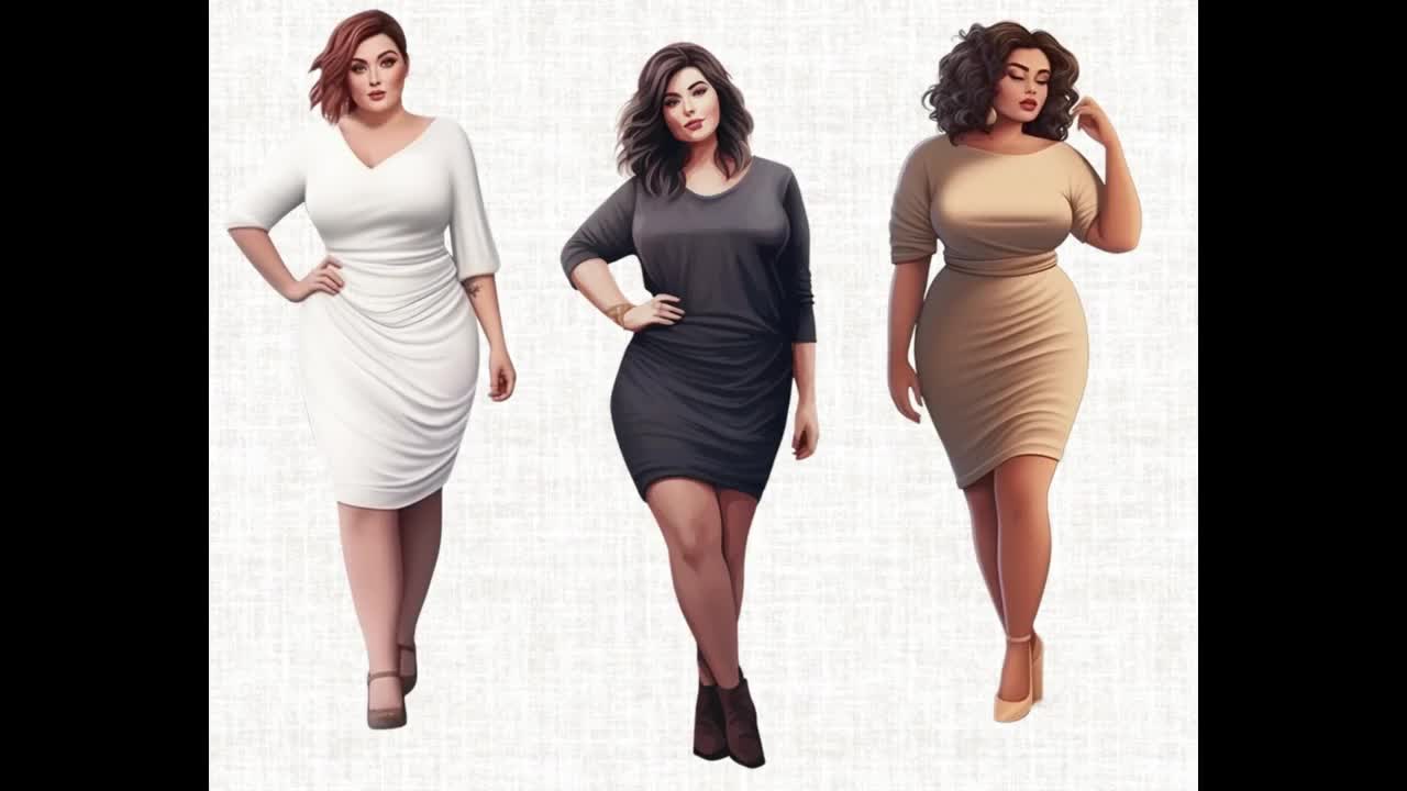 Curvy Girl Clipart, Fashion Girl PNG, Plus Size Girl Image, Plus Size Woman  Graphics, Girl in a Dress Image, Commercial Use, Transparent PNG -   Norway