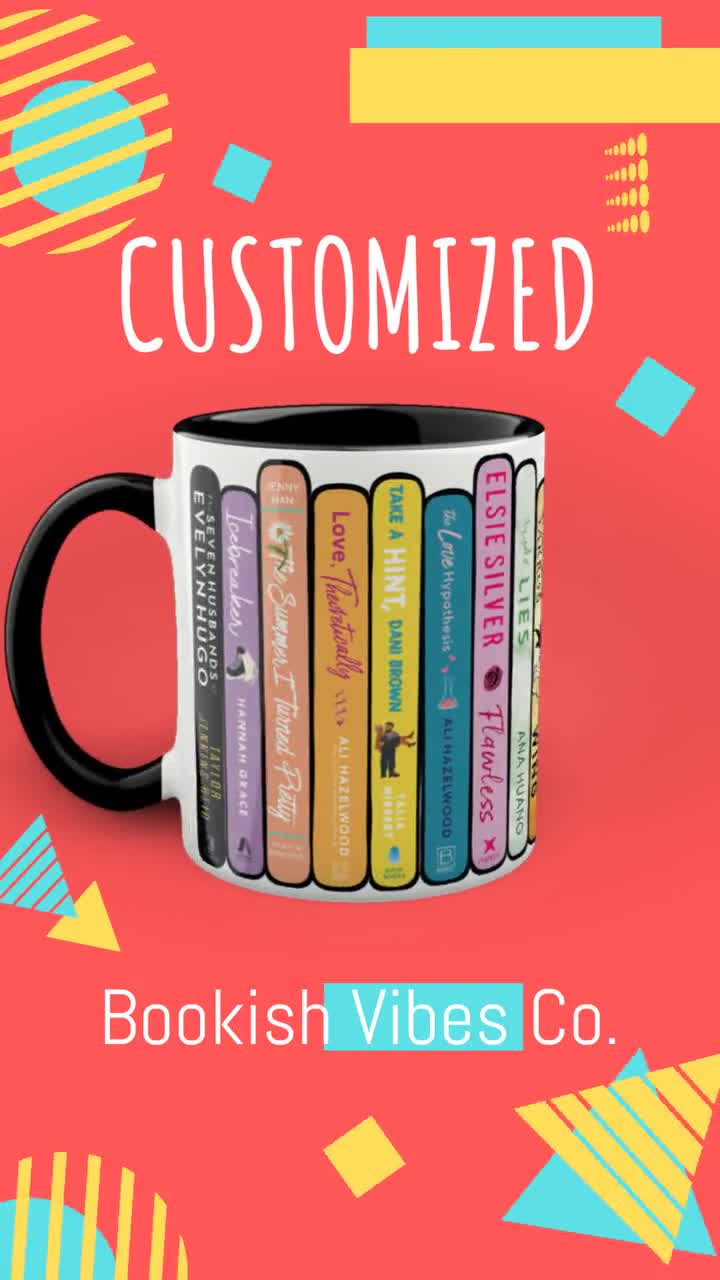 Custom Book Spine Book Stack Mug, Personalized Gift for Readers video poster