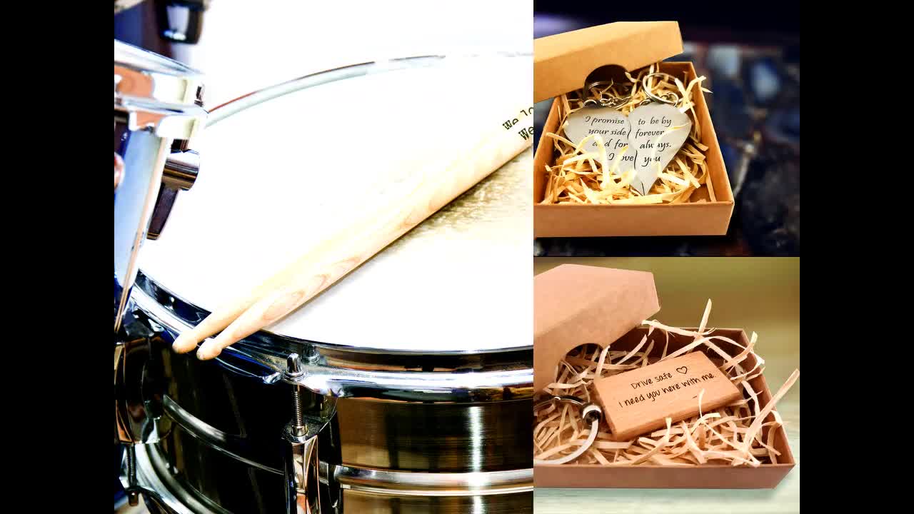 Baquetas de madera de arce 5B - Juego de 10 pares de palos de tambor con  puntas de madera