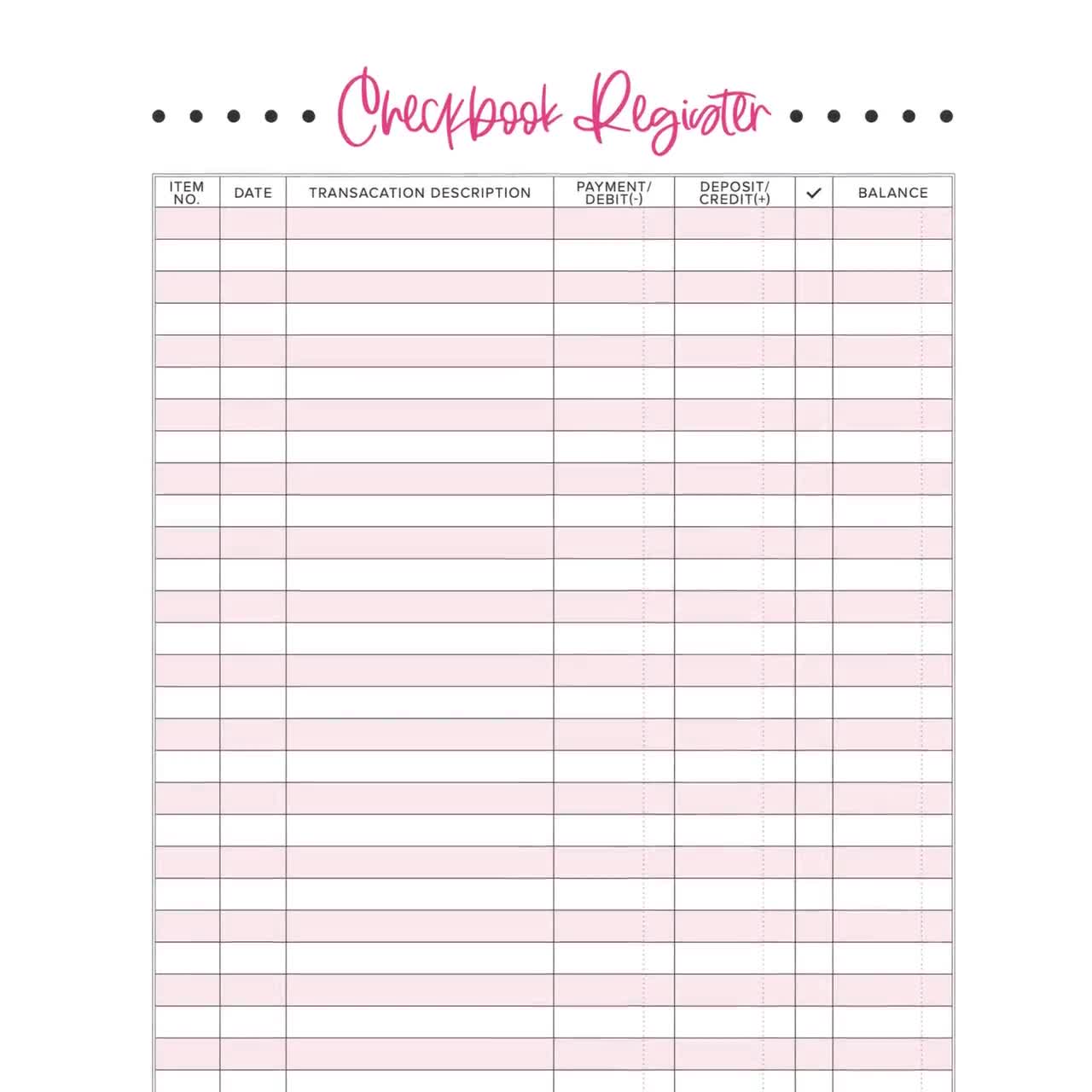 printable-checkbook-register-cute-checkbook-register-printable-pink-etsy for Free Printable Personal Checkbook Register Printable Checkbook Register | Cute Checkbook Register | Printable | Pink - Etsy for Free Printable Personal Checkbook Register